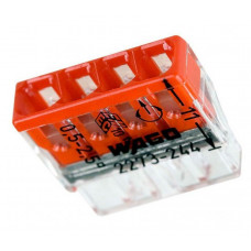 Terminal block 4x1...2.5mm2, for single wire, copper/al., WAGO, with gel, transparent