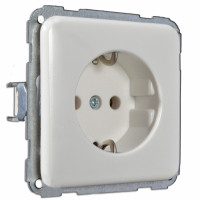 Socket with earthing contact,2-pole + PE,White.