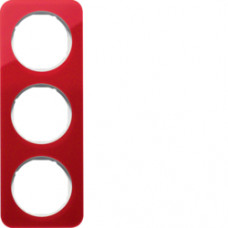 Рамка 3Х червоний прозорий/пол.білизна, акрил, R.1