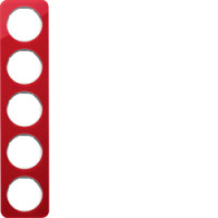 Рамка 5Х червоний прозорий/пол.білизна, акрил, R.1