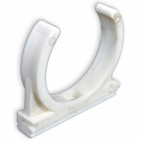 Pipe holder D50 , wal l, connectivity , white.