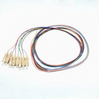 Set of colored pigtails SC / UPC 1.5 m, MM (OM3), Easy strip, 8 fibers