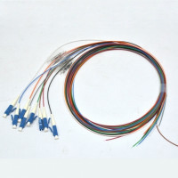 Набір кольорових пігтейлів LC/UPC 1.5 m, SM, Easy strip, для 8 волокон. 