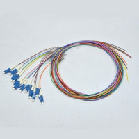 Набір кольорових пігтейлів LC / UPC 1.5 m, SM, Easy strip, для 12 волокон.