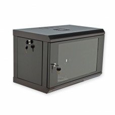 Cabinet 6U, 600х350х373 mm (W * D * H), Economy, acrylic glass, black.  