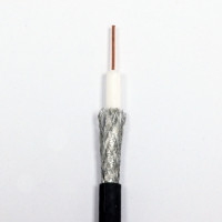 Coaxial cable RG-6U, 75 Ohm, 1.02mm CCS, AL foil, opl. 96х0.12 AL-MG, 305 m, black, Kingda
