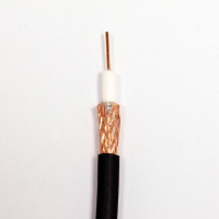 Coaxial cable RG-6U, 75 Ohm, 1.02mm CU, AL foil, opl. 96Х0,12 CU, 305 m, black, Kingda
