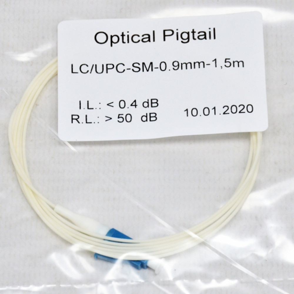 Пигтейлы, Одномод SM (OS2) E9/125, UPC (Ultra Physical Contact), LC, Артикул PG-1.5LC(SM)(ON)ЕC - фото товара  1