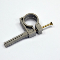 Clip for fixing pipes D25-27, with nut D10/42 and the impact screw, gray, INSTAIL. (pac.25pc)