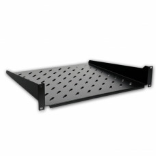 Shelf console 19" 4 fixing points. , 450mm depth. , perforated steel 1,5mm, black