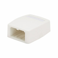 Mini-Com® 2-port surface mount box accepts up to two Mini-Com® Modules
