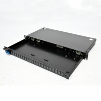   Патч-панель оптична висувна, 2xLC Duplex адаптери, SM, 1U, чорна, Corning