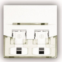 Лицевая панель для 2-х модулей RJ45, 45x45 мм, белая