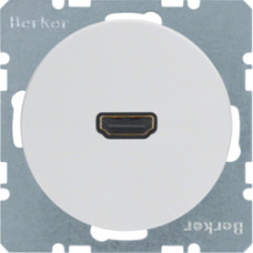 HDMI-розетка, підключення сзаду під кутом 90град., пол.білизна, R.1/R.3