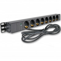 Block 19 "to 8 sockets, indicator, 3 m cord with plug C14 for UPS, 10A, 1U