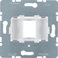 Опорна пластина для модульних роз'ємів з білою вставкою, 1-кратна