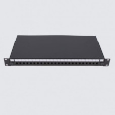 Патч-панель 24 порти ST/FC, пуста, 1U, чорна