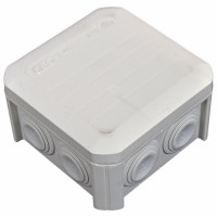 Коробка распределительная, наружная, пластиковая 90х90х52, 7 вводов IP55, без клем.