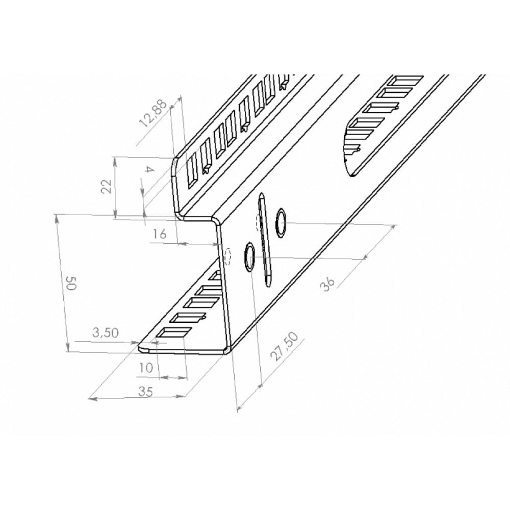 Rails 19’’, for cabinetS MGSWA, 12U, Product Code UA-MGSWA-R12B - product image 5