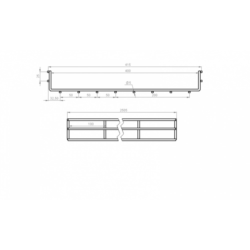 Wire cable tray WBC, 400x50, wire diameter 5 mm, Product Code CMS-WBC5-40050Z - product image 3