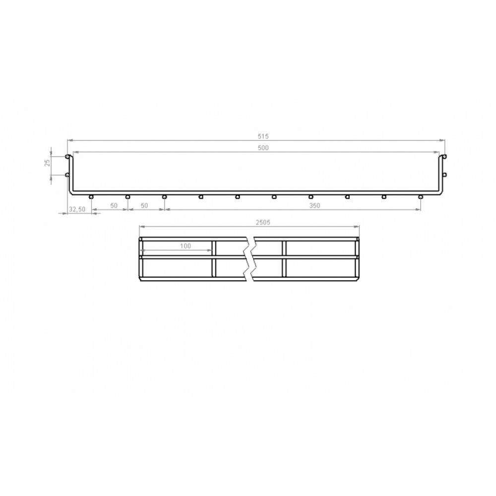 Wire cable tray WBC, 500x50, wire diameter 5 mm, Product Code CMS-WBC5-50050Z - product image 3