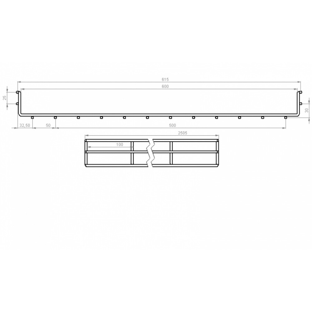 Wire cable tray WBC, 600x50, wire diameter 5 mm, Product Code CMS-WBC5-60050Z - product image 3