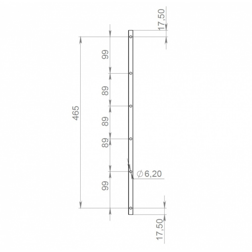Шина заземлення мідна 12х5мм (0.5м), d6.2мм