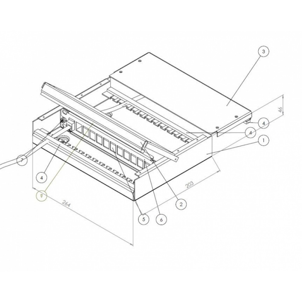 Patch Panels, Wall mounted, Modular KeyStone Panel, Product Code CMS-CPBOX10-B - product image 3