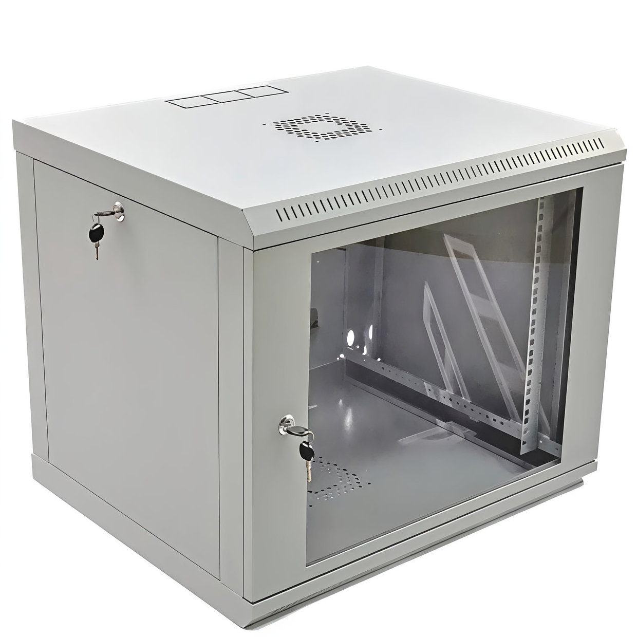 Шкаф 9U, 600х500х507 мм (Ш*Г*В), эконом, акриловое стекло, серый