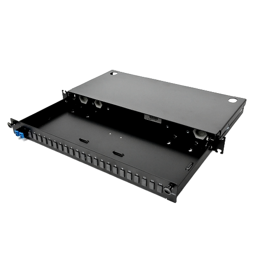 LANscape® Fiber Housing front panel loaded with LC Duplex UPC shuttered ...