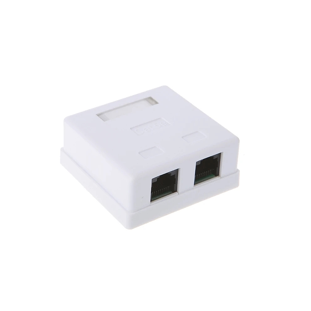 Розетка 2хRJ45 UTP, белая, Kingda - купить в Киеве, Харькове