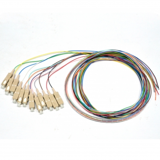 Набір кольорових пігтейлів SC/UPC 1.5 m, MM (OM3), Easy strip, для 12 волокон