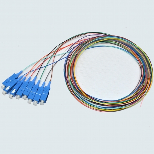 Set Of Colored Pigtails SC/UPC 1.5 M, SM, Easy Strip, For 8 Fibers, (Bl ...