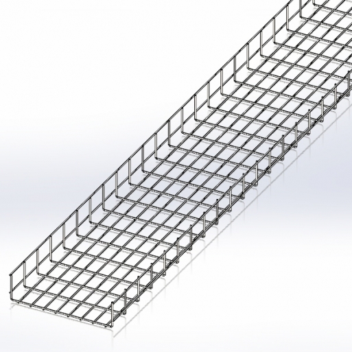 Лоток сетчатый 400х100, проволока O5 мм, белый цинк, 2,5м - купить в ...